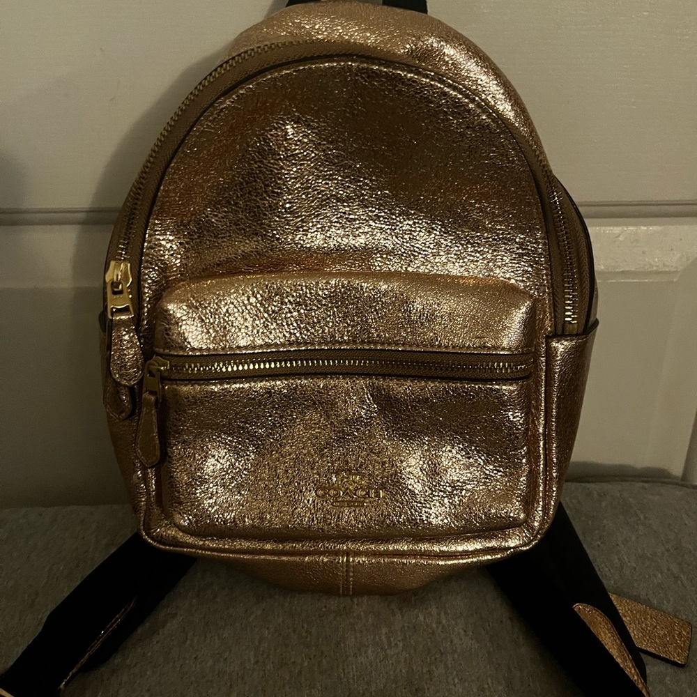Coach Shimmering Gold Backpack